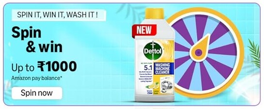 Dettol special festive offer spin & win - get rs 50/80/120/150 reward or lucky draw