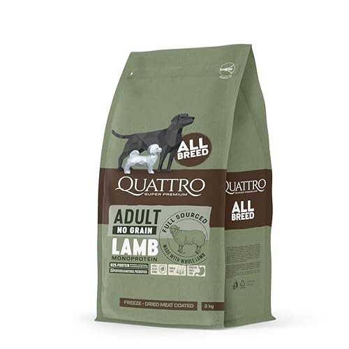 Quattro Super Premium Sensitive Dog Food – Lamb Monoprotein, 3 kg