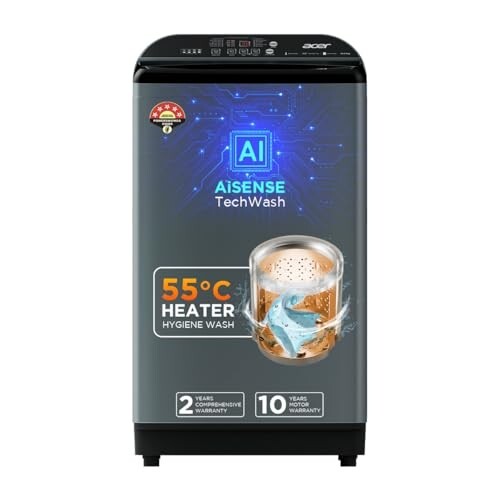 Acer 10.0 Kg 5 Star Fully-Automatic Top Loading Washing Machine 