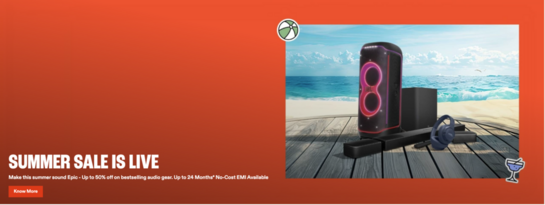 JBL  - SUMMER SALE IS LIVE | Up to 50% off on bestselling audio gear. Upto 24 Months* No-Cost EMI Available