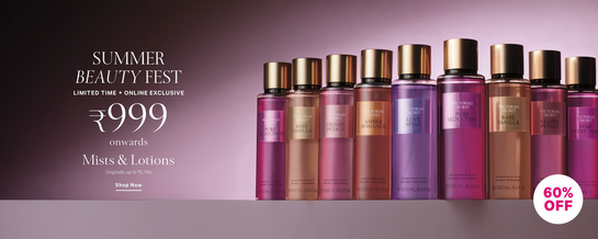 Victoriassecret - Summer Beauty Fest | Upto 60% off on mists & Lotions @ 999