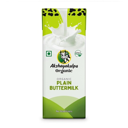 (Amazon Now) Akshayakalpa Organic Plain Butter Milk - UHT - 180ml