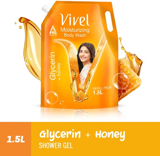 Vivel Glycerin & Honey Body Wash Shower Gel, for Soft, Glowing