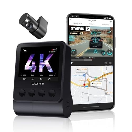 DDPAI True 4K UHD Dual Dash Cam for Car Front and Rear