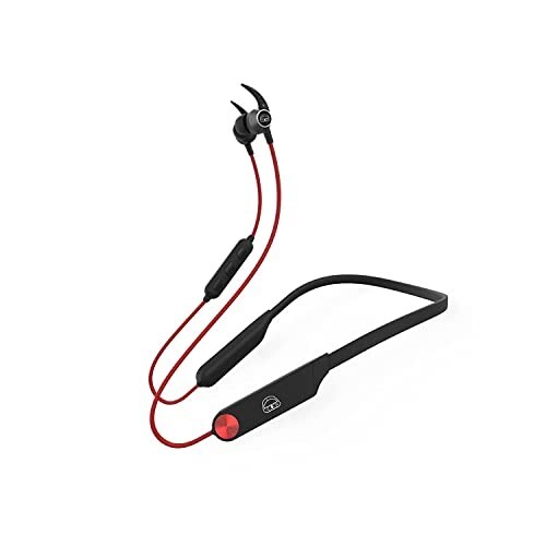 EKKO Unplug N06 in Ear Bluetooth Neckband with ENC Call Noise Cancellation, Low Latency of 40 Milli Seconds, Playback time Upto 150H, Max Bass, Support Gaming, Type-C, Siri & Google Assistant (Red)