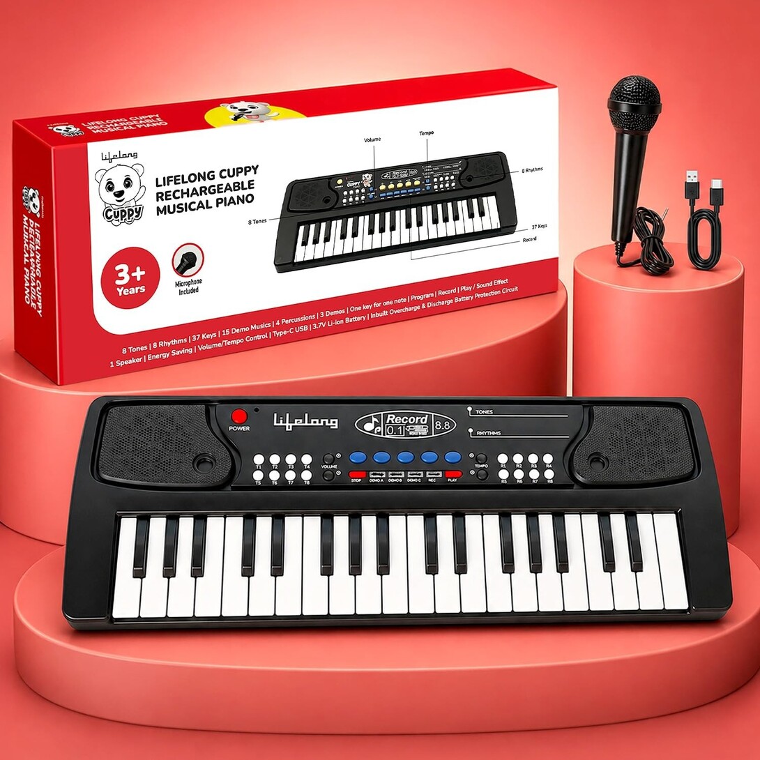 Best Seller Wireless Rechargeable Piano Keyboard for Kids with Mic - Rs.599
