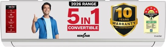 Kenstar 2026 Model 1.5 Ton 5 Star Split Inverter 5-in-1 Convertible (155IPG26WKS, White)