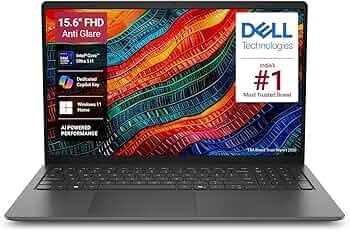 Dell 15 AI Powered Laptop, Intel Core Ultra 5 225H, 8GB DDR5 RAM, 512GB SSD, 15.6" FHD