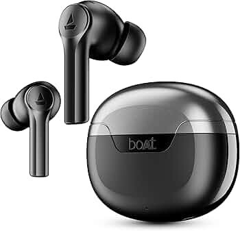Boat Airdopes 300, Cinematic Spatial Audio, 50HRS Battery, 4Mic AI ENx, Fast Charge, App Support, Low Latency, IPX4, v5.3 Bluetooth Earbuds, 