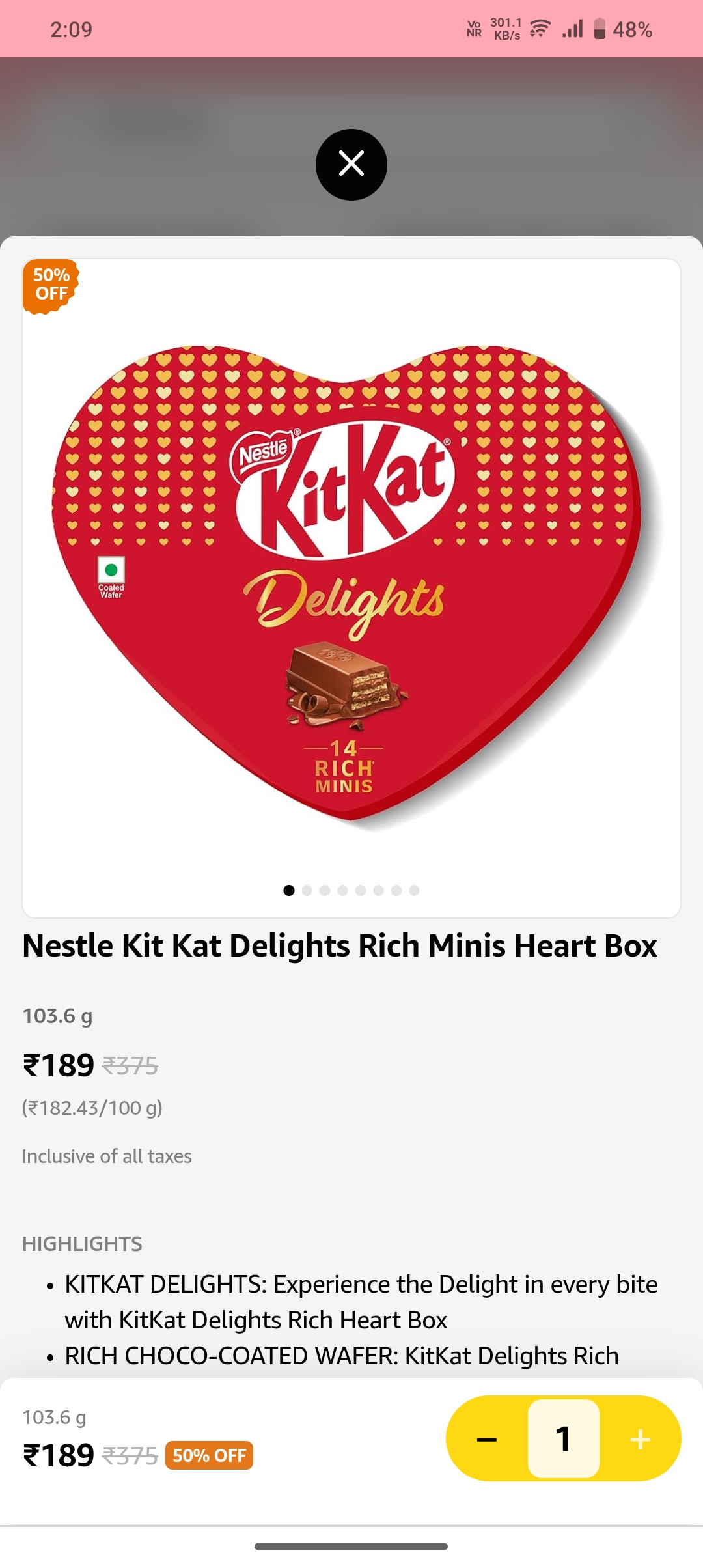 Nestle Kit Kat Delights Rich Minis Heart Box | Desidime