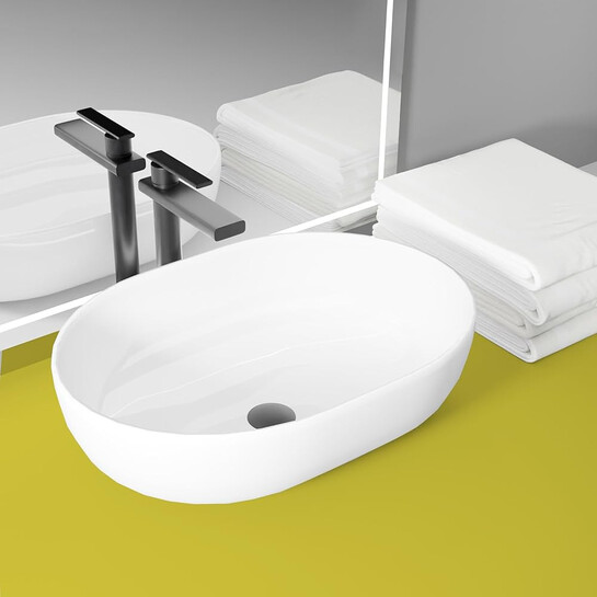 WASSMIST Ceramic Wash Basin/Basin for Bathroom
