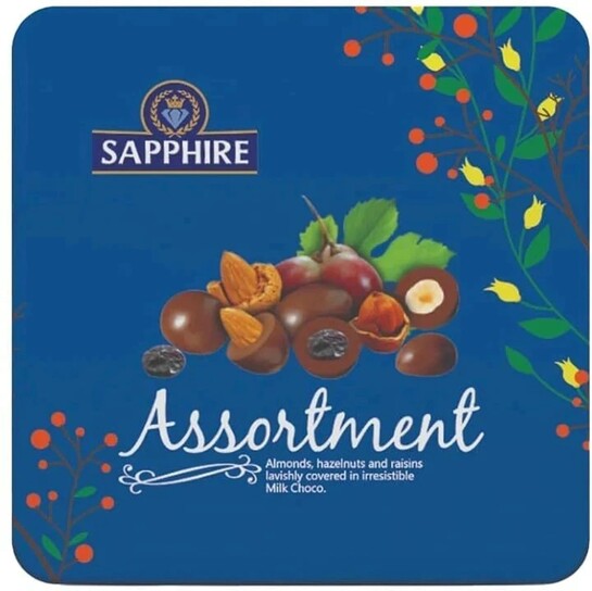 Sapphire Almonds, Hazelnuts & Raisins Covered With Milk Choco | C...more