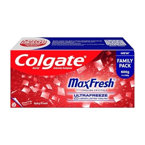 Colgate MaxFresh Toothpaste, Spicy Fresh Red Gel paste, 600gm, Saver Pack