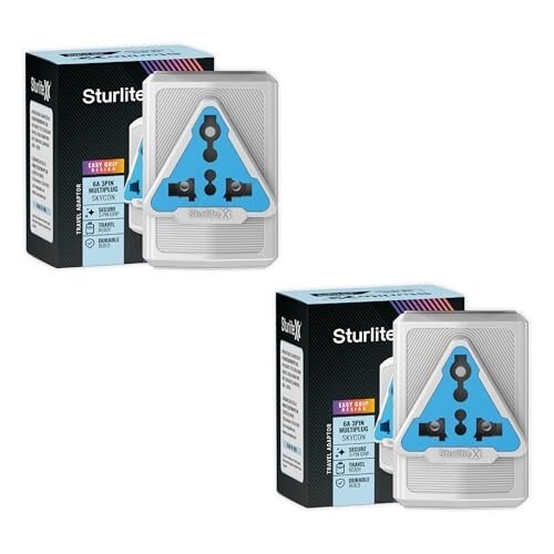 Sturlite Skycon Universal Travel Adapter Plug 6A | 2 & 3 Pin Socket | Compact Converter (Pack of 2)