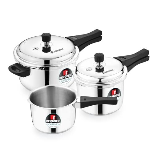 Bergner Sorrento Stainless Steel Outer Lid Pressure Cooker Combo