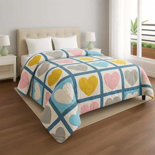 Dollar Printed Double Comforter for  AC Room (Polyester, Brown)