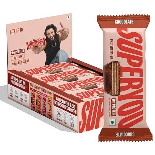 SuperYou Chocolate Protein Wafer Bars (Pack of 10)