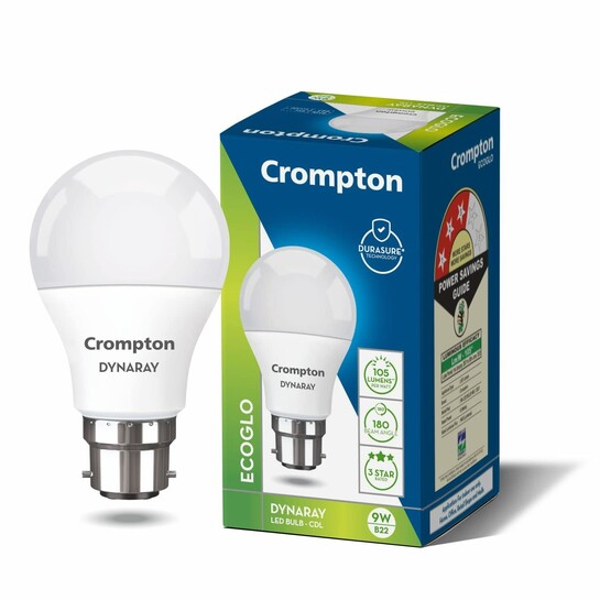 Crompton Dyna Ray 9 Watt LED Bulb Cool Day Light | Pack of 1