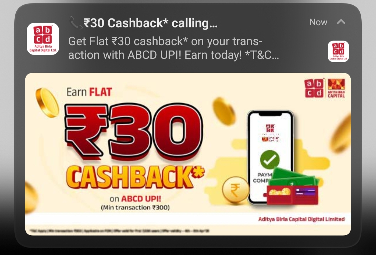 ABCD - Flat 30 cashback on p2m txn of min 300 | Desidime