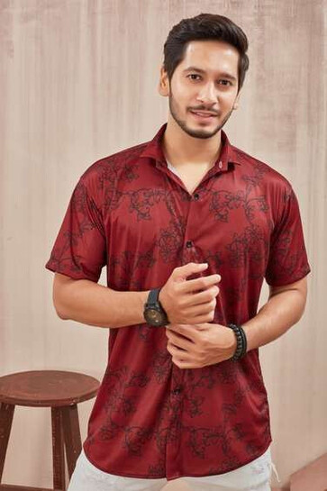 Printed Casual Cream Shirt