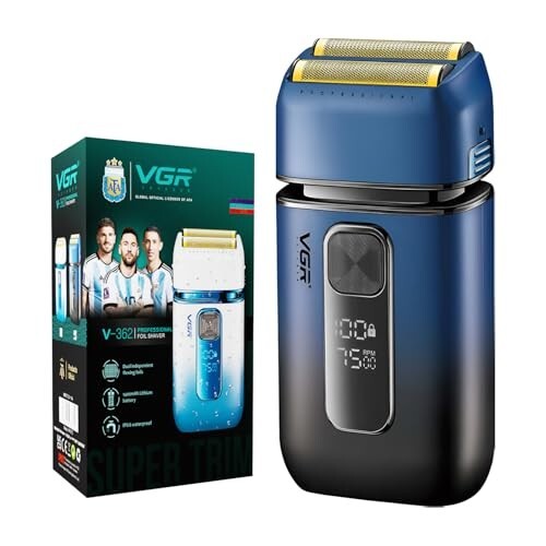 VGR V-362 SUPER TRIM Foil Shaver for Men | Titanium Dual Foils | 2 Speeds (7000/7500 RPM) 