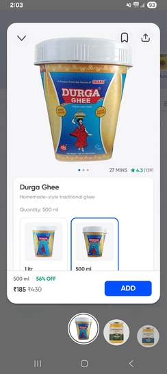 Loot: Ghee 500gm at Rs 183