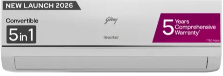 Godrej 1 Ton 3 Star Inverter Split AC | Copper Condenser | i-Sense ...