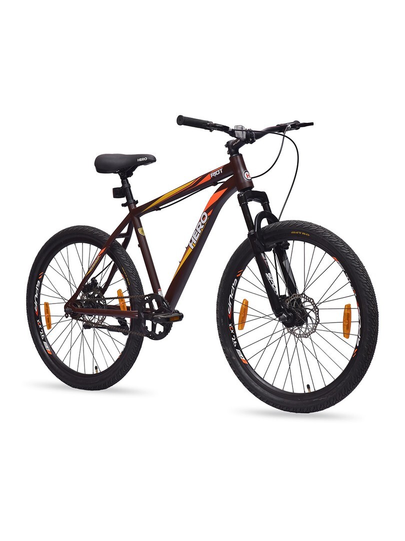 Hero Riot Single Speed 26T Front Suspension Steel Brown Mountain Cycle 