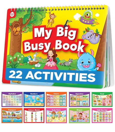 Toddler Busy Book Binder Learning Activity for Kids 3+