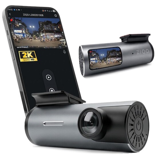 Hot Deal : ZIQO L200 Dash Cam for Car 2K 1440P QHD | WiFi & App Control | 150° Wide Angle | Night Vision | G-Sensor | Loop Recording | 128GB | 1 Year Warranty