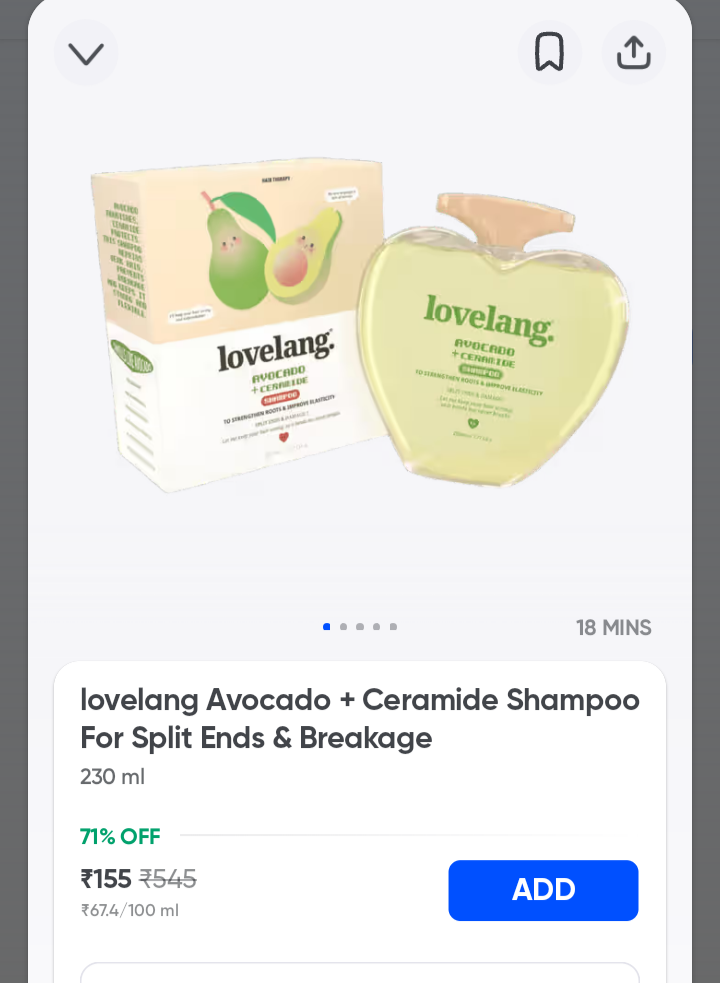 Instamart | lovelang Avocado + Ceramide Shampoo For Split Ends ...
