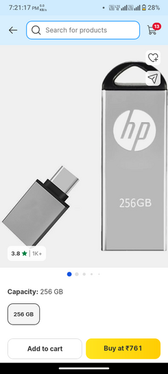 HP V228 256 GB Pen Drive 