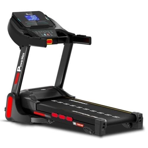PowerMax Fitness TDM-98 4HP Foldable Motorized Manual Incline Treadmill for Home Use, 110kg, Black