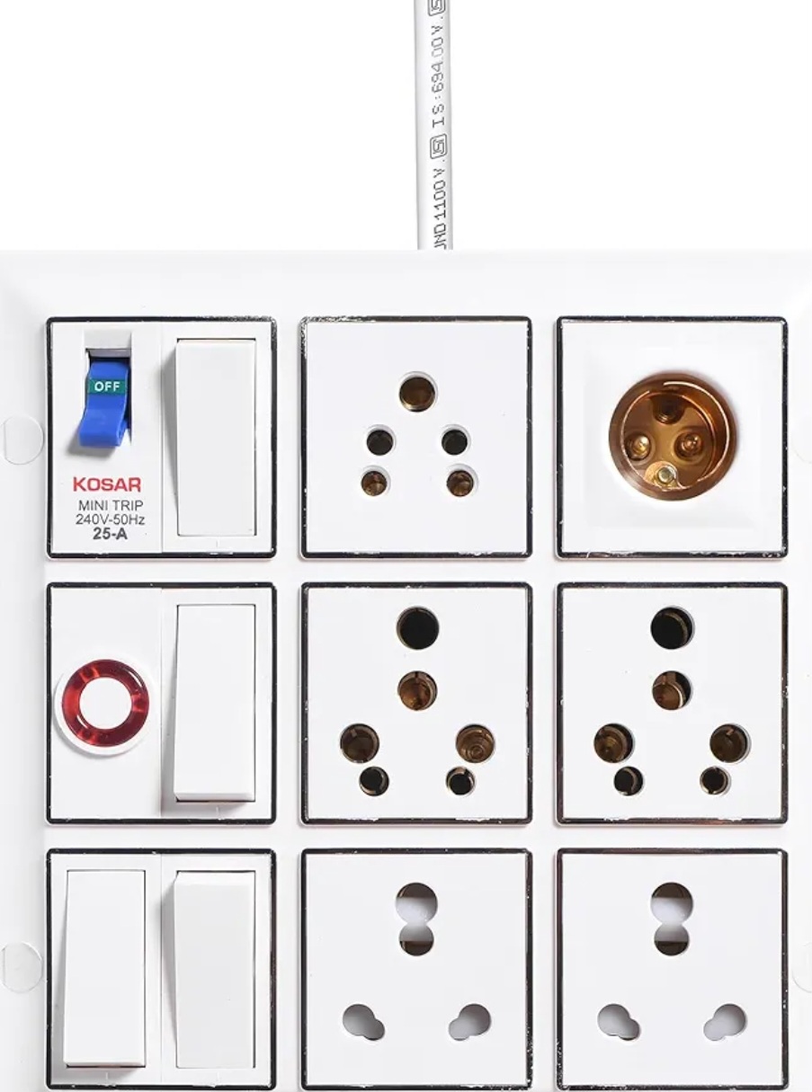 Elegant Casa 16 Amp Electric Extension Board Heavy Duty Multi Sockets ...