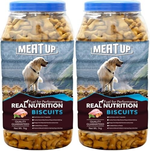 Meat Up Dog Treats Biscuits 2kg (2x1kg) 