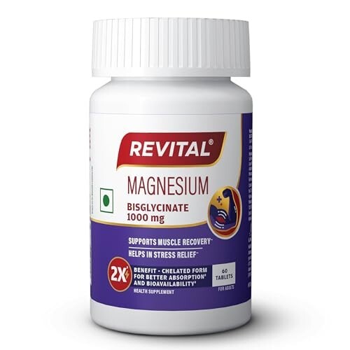 Revital Magnesium Bisglycinate | Chelated |100% RDA | 440mg 