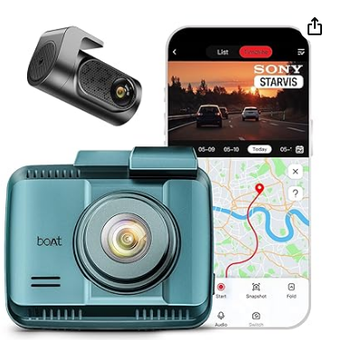 boAt 2026 Launch Hive Dashcam F1, 4K Ultra HD Front & Full HD Rear Recording