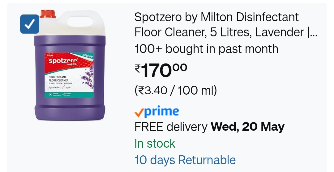 Spotzero by Milton Disinfectant Floor Cleaner, 5 Litres