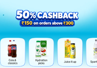Amazon Now 50% cashback upto 150 mov-298 (account/location specific) 