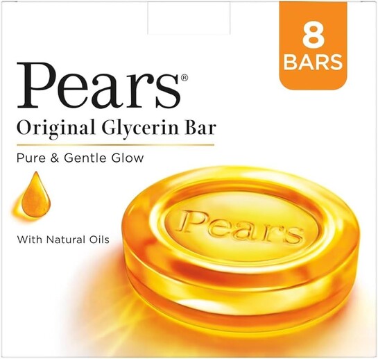 Pears Original Glycerin Soap Bar - Pure & Gentle Glow - 125g x 8