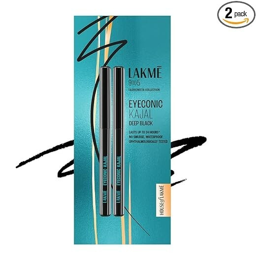 LAKMÉ Eyeconic Black Kajal 0.35 g (Combo Pack of 2)  @147