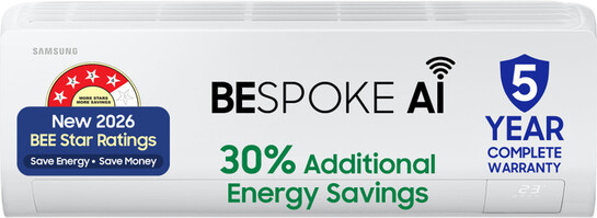 Samsung Bespoke Al 2026 Model 1.5 ton 4 Star Split Inverter AC