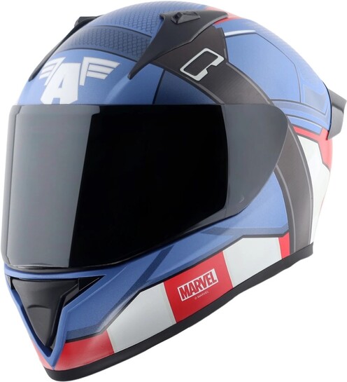 VEGA Bolt Marvel Captain America Motorbike Helmet (Dull Blue Red ...more
