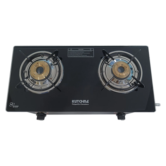 Kutchina CT ECO 2B Toughened Glass Top 2 Burner Manual Gas Stove