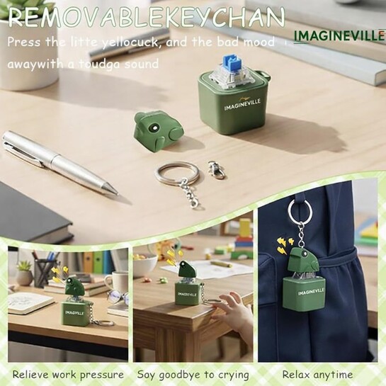Frog Croaking Fidget Toy Keychain | LED Lights