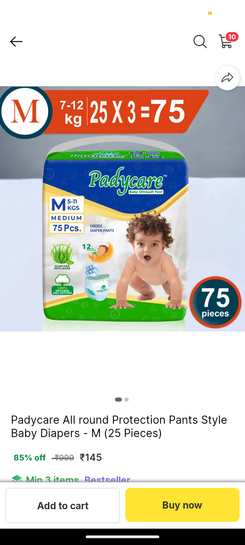 Loot - Padycare All round Protection Pants Style Baby Diapers - M 