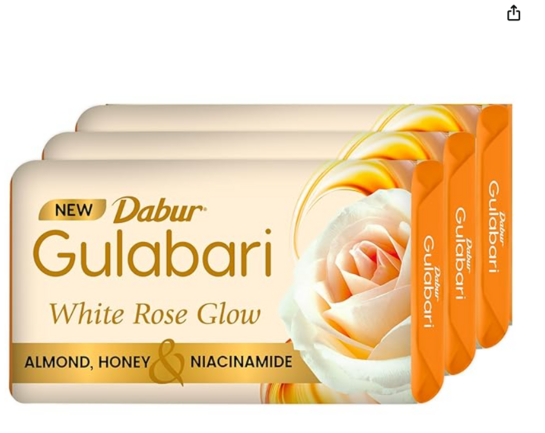 Amazon- Gulabari White Rose Soap - 450g (150g x 3)