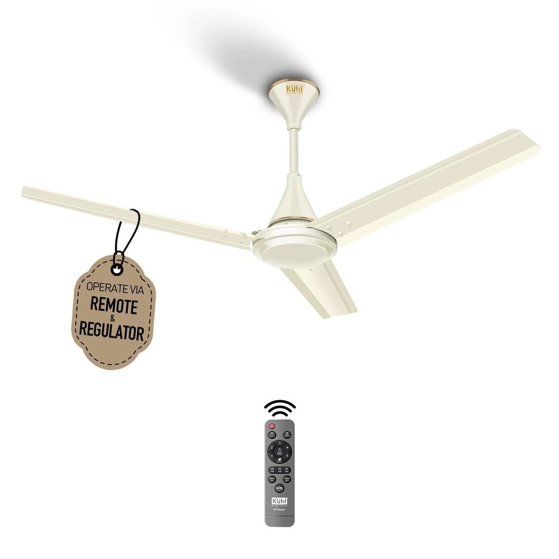 Zepto - KUHL Fest B1 1200MM Power Saving BLDC Ceiling Fan | 28W | Saves Upto 65% Electricity | Ivory