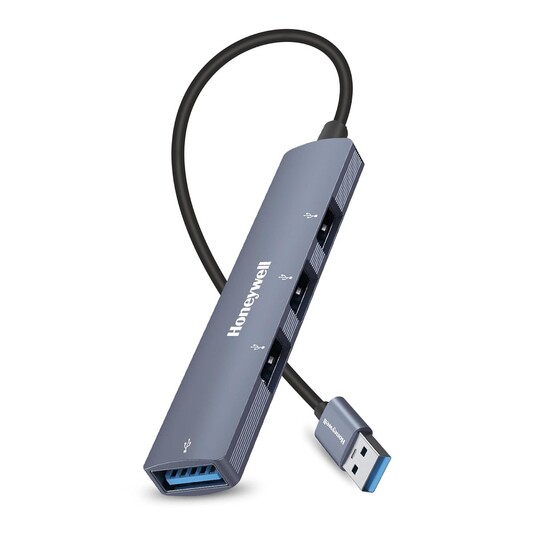 Honeywell 4-in-1 Ultra Slim USB Hub | 5GBPS Speed | 1x USB 3.0 & 3x USB 2.0 | 30cm Cable