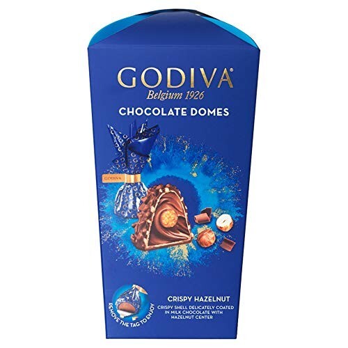 Amazon Fresh - Godiva Chocolate Domes Crispy Hazelnut Milk Chocolate with Hazelnut Center Box, 150g